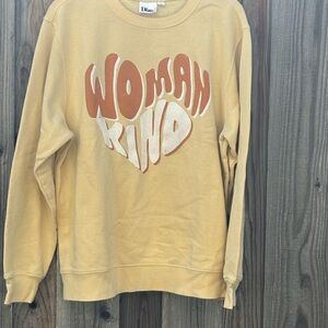Woman Kind Graphic Sweatshirt - Yellow